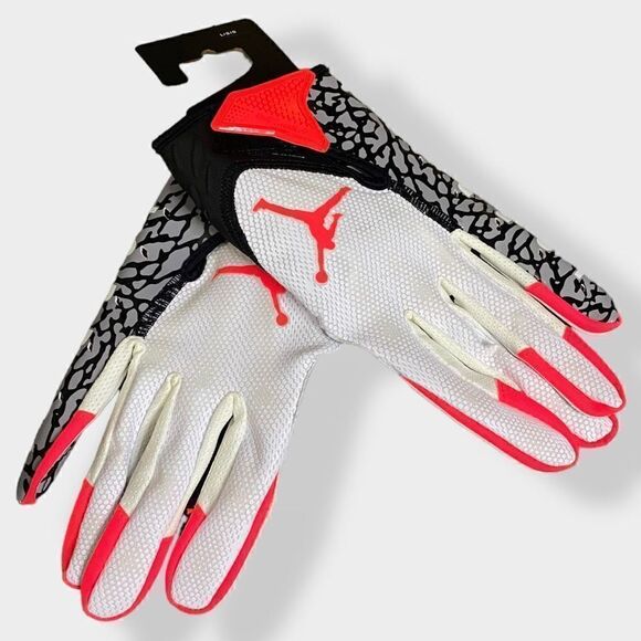 Nike Air Jordan Infrared Cement Vapor Jet 7.0 Receiver Football Gloves size L - Picture 7 of 10